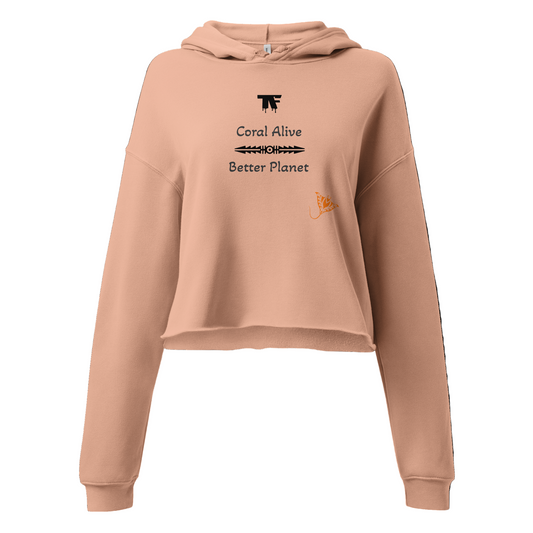 Crop Hoodie Peach 'Coral Alive' | Limited Edition TheFamous Studio