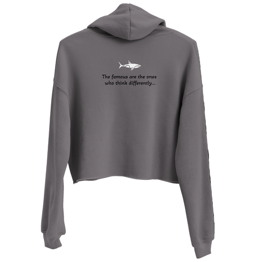 Crop Hoodie Grey 'No Plastic' | Limited Edition TheFamous Studio